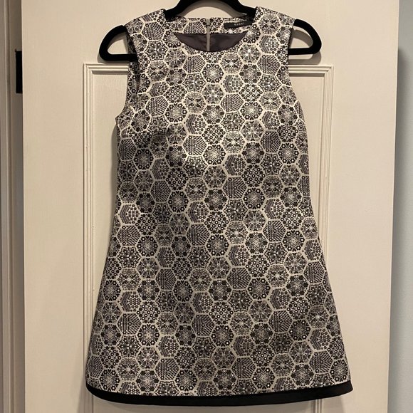 GUCCI Metallic Floral Jacquard Mini Shift Dress